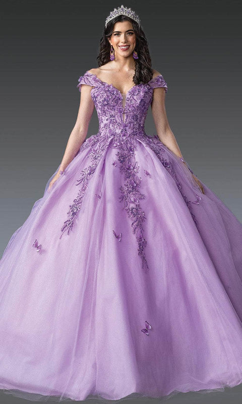 Dancing Queen 1923 - Plunging V-Neck Embellished Pleated Gown