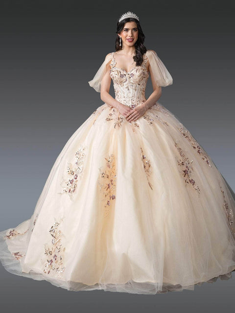 Dancing Queen 1926 - Beaded Bodice Puff Sleeve Gown