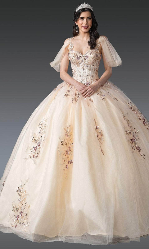 Dancing Queen 1926 - Beaded Bodice Puff Sleeve Gown