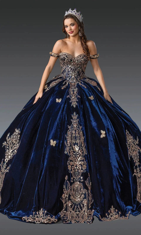 Dancing Queen 1931 - Beaded Embroidered Velvet Quince Gown