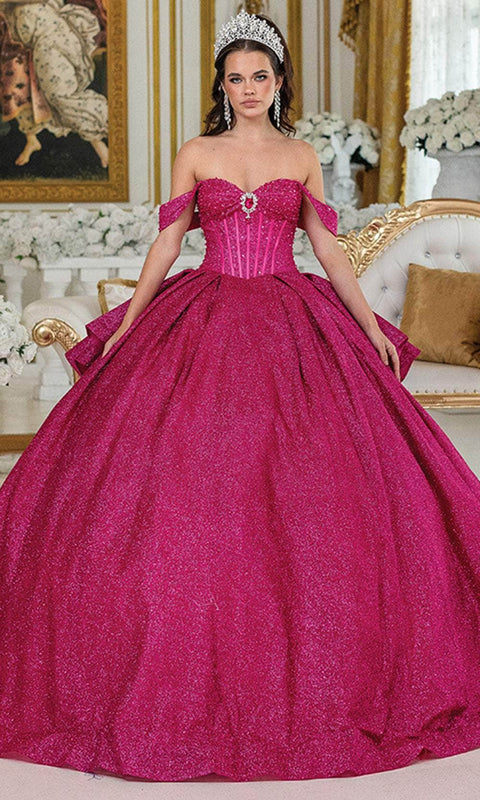 Dancing Queen 1937 - Off Shoulder Glitter Ballgown