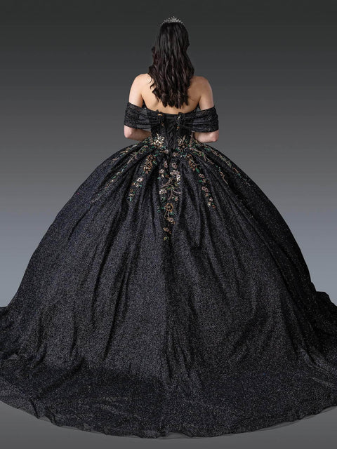 Dancing Queen 1939 - Off-Shoulder Glitter Quince Gown
