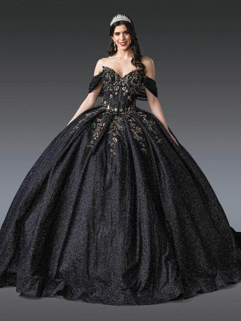 Dancing Queen 1939 - Off-Shoulder Glitter Quince Gown