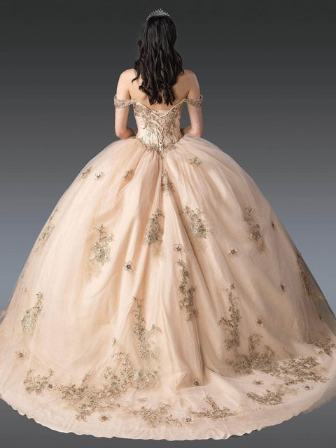 Dancing Queen 1943 - Draped Sleeve Glitter Ballgown