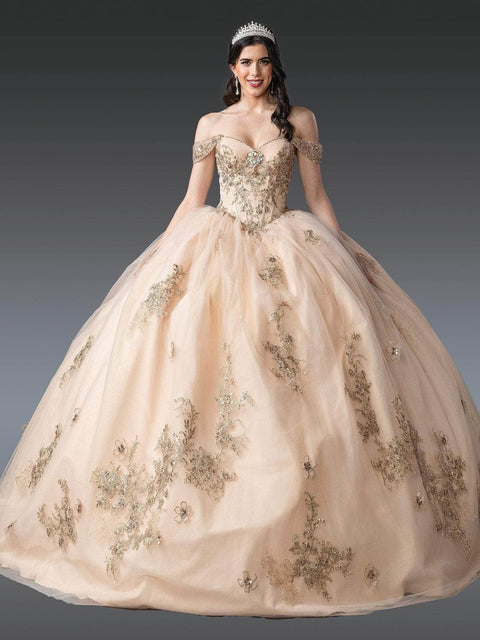 Dancing Queen 1943 - Draped Sleeve Glitter Ballgown