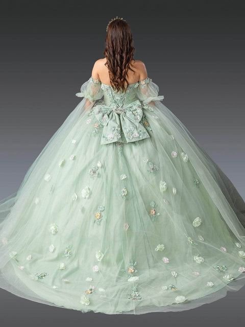 Dancing Queen 1945 - 3D Floral Applique Quinceanera Gown