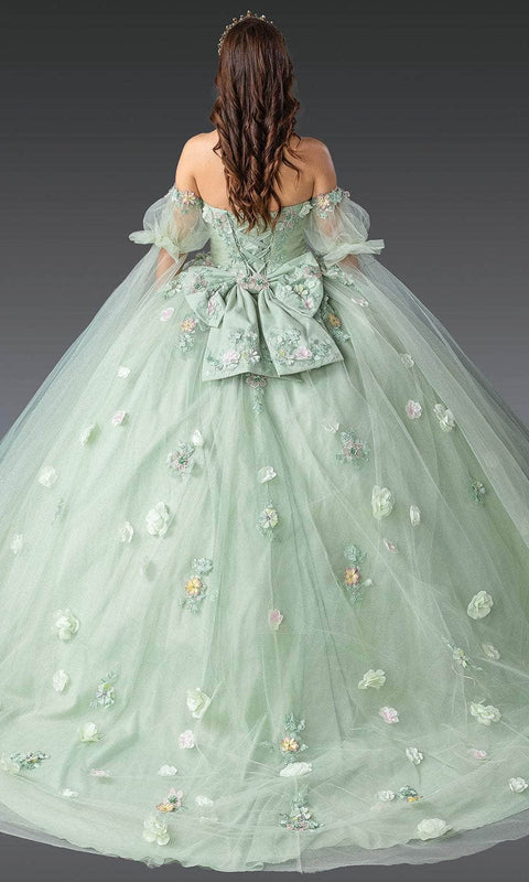 Dancing Queen 1945 - 3D Floral Applique Quinceanera Gown