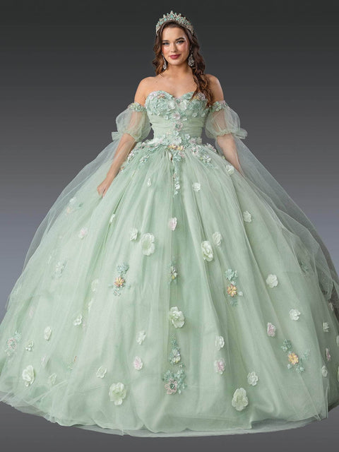 Dancing Queen 1945 - 3D Floral Applique Quinceanera Gown