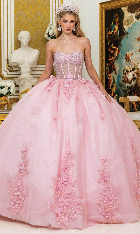 Dancing Queen 1949 - Strapless Embroidered Floral Ballgown
