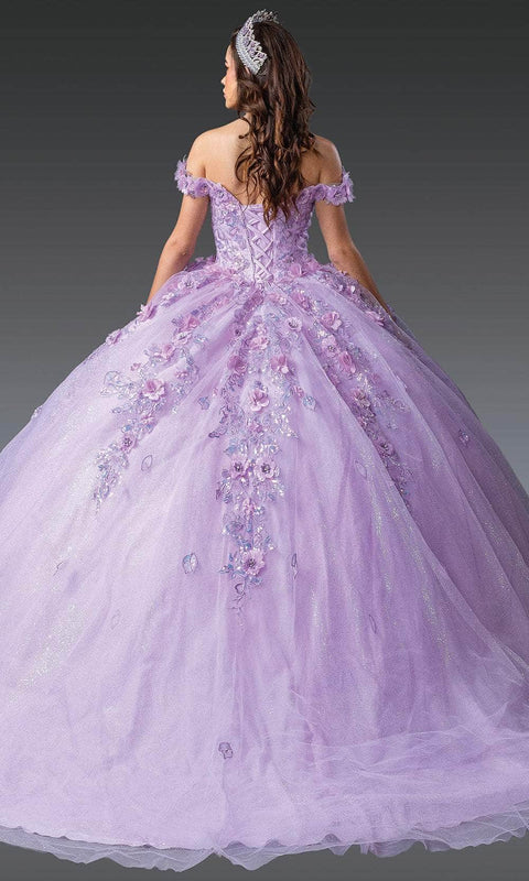 Dancing Queen 1951 - Floral Off Shoulder Lace-Up Gown