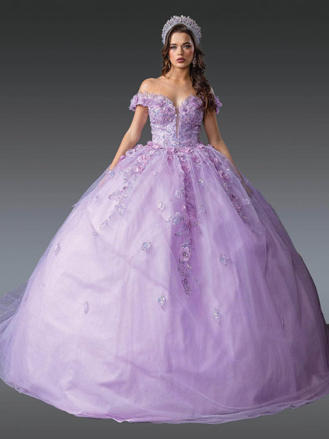 Dancing Queen 1951 - Floral Off Shoulder Lace-Up Gown