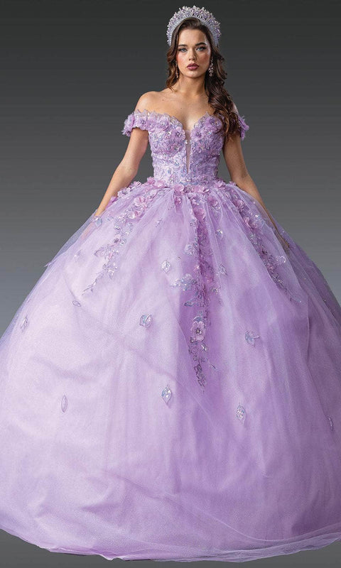 Dancing Queen 1951 - Floral Off Shoulder Lace-Up Gown