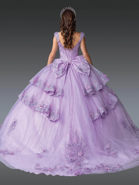 Dancing Queen 1952 - Layered Skirt Cap Sleeve Quinceanera Gown