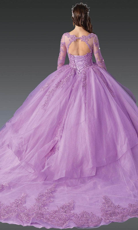 Dancing Queen 1956 - Long Sleeve Sequin Lace Ballgown