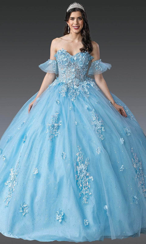 Dancing Queen 1964 - Detachable Puff Sleeve Embellished Gown