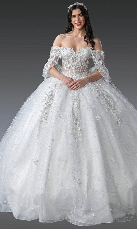 Dancing Queen 1970 - Floral Cape Sleeve Quince Gown