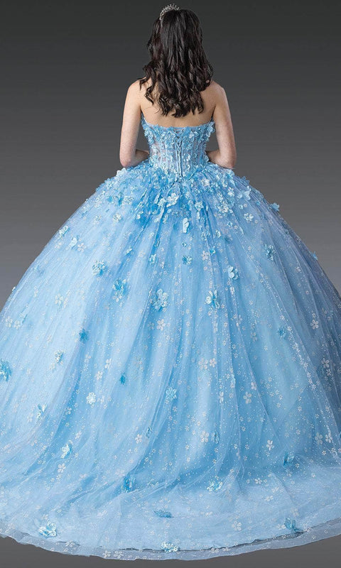 Dancing Queen 1972 - Sheer Bodice Sweetheart Neckline Ballgown