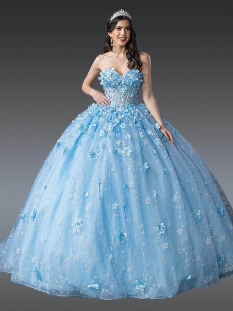 Dancing Queen 1972 - Sheer Bodice Sweetheart Neckline Ballgown