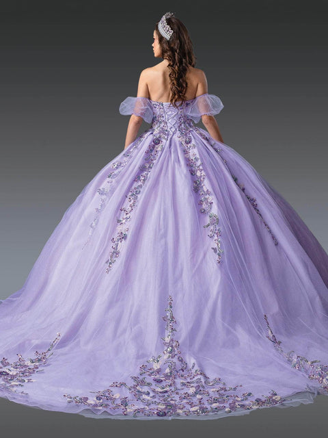 Dancing Queen 1977 - Strapless Puff Sleeve Glitter Ballgown