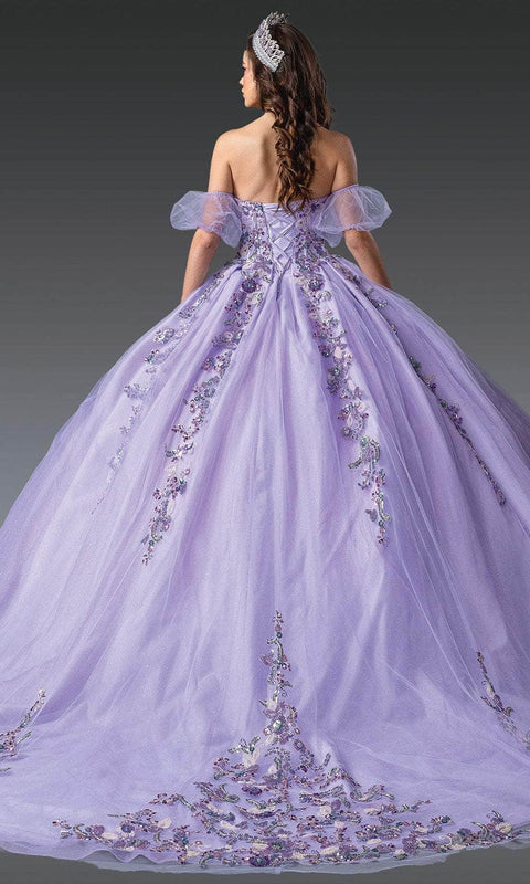 Dancing Queen 1977 - Strapless Puff Sleeve Glitter Ballgown