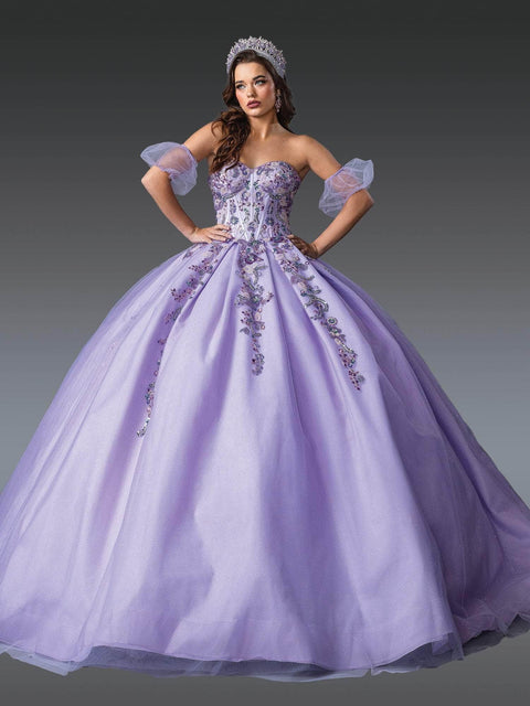 Dancing Queen 1977 - Strapless Puff Sleeve Glitter Ballgown