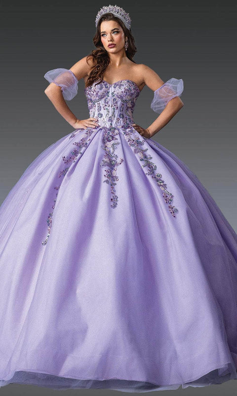 Dancing Queen 1977 - Strapless Puff Sleeve Glitter Ballgown