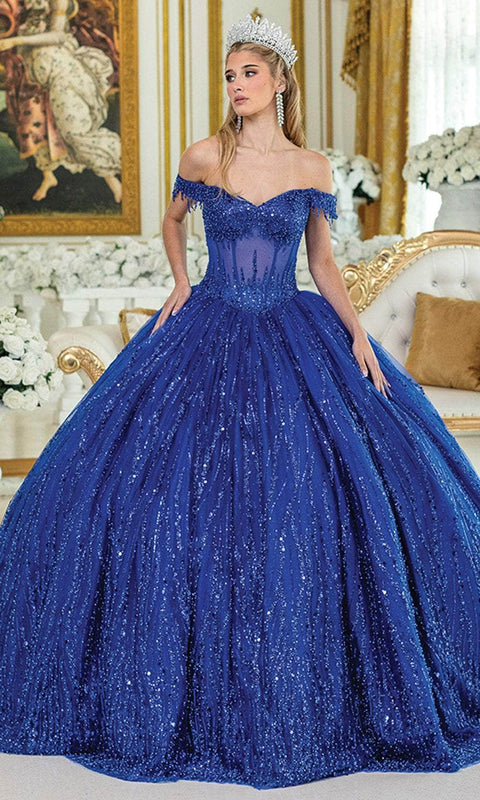 Dancing Queen 1982 - Off Shoulder Sequin Ballgown