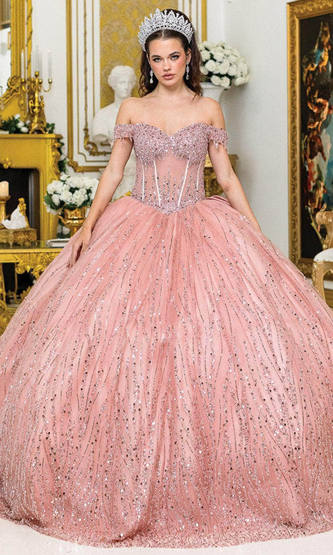 Dancing Queen 1982 - Off Shoulder Sequin Ballgown