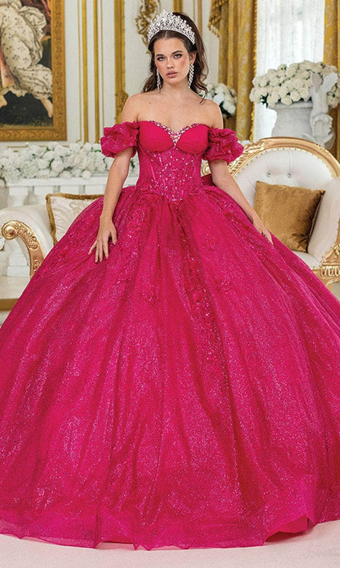 Dancing Queen 1985 - Ruffled Sleeve Sparkling Ballgown