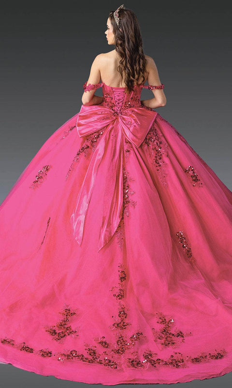Dancing Queen 1986 - Off-Shoulder Glitter Sequin Ballgown
