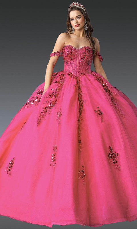 Dancing Queen 1986 - Off-Shoulder Glitter Sequin Ballgown
