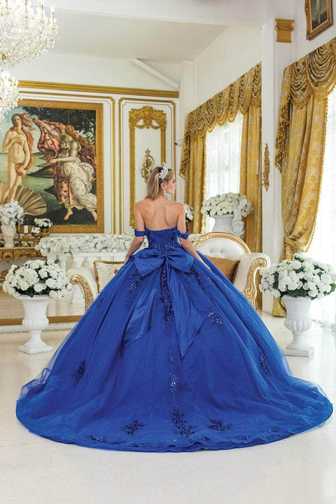 Dancing Queen 1986 - Off-Shoulder Glitter Sequin Ballgown