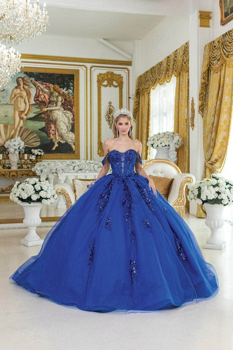 Dancing Queen 1986 - Off-Shoulder Glitter Sequin Ballgown