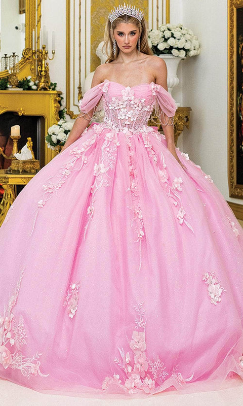 Dancing Queen 1998 - Floral Bodice Off-Shoulder Gown