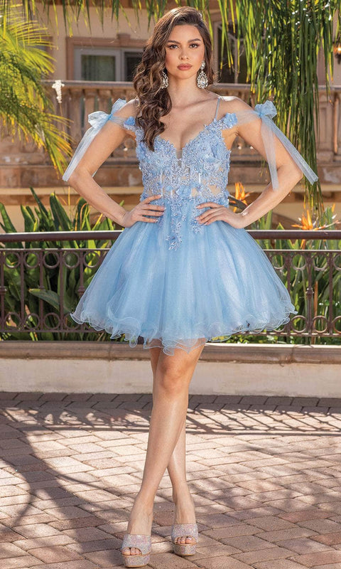 Dancing Queen 3339 Bow Tie Short Homecoming Dress