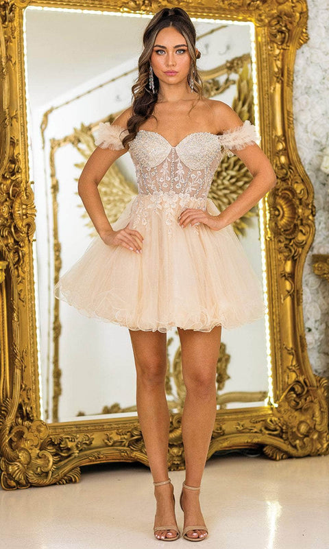 Dancing Queen 3406 - Sweetheart Neckline A-line Mini Dress