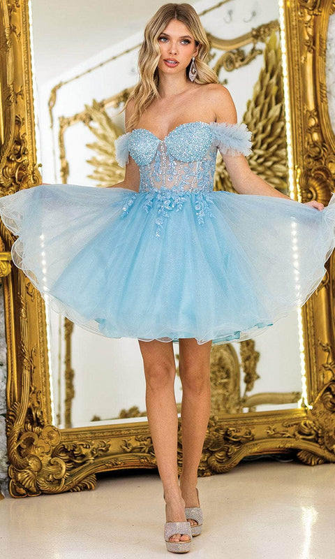 Dancing Queen 3406 - Sweetheart Neckline A-line Mini Dress