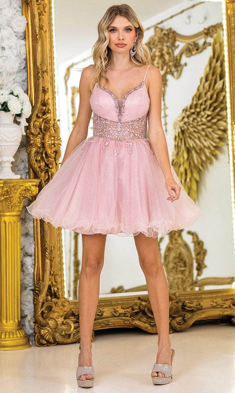 Dancing Queen 3411 - Spaghetti Strap Tulle Short Dress