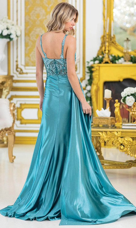 Dancing Queen 4470 - Intricate Beaded Deep V-Neck Gown