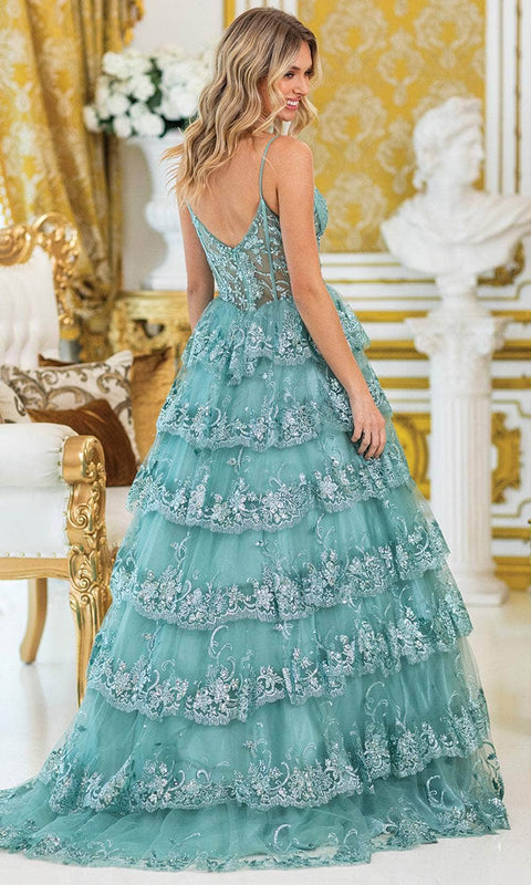 Dancing Queen 4478 - Sweetheart Tiered Ruffle Ballgown