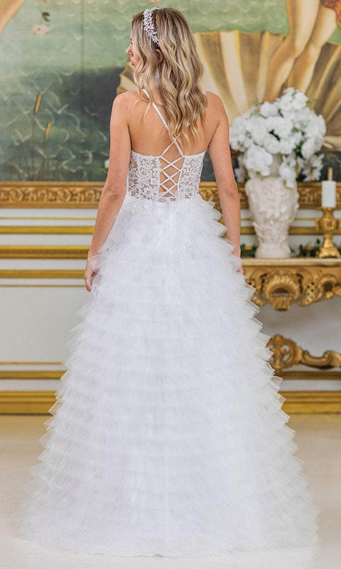 Dancing Queen 4491 - Ruffled Skirt Sweetheart Neckline Gown