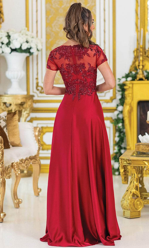 Dancing Queen 4499 - Elegant Short Sleeve Embroidered Gown