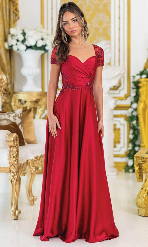 Dancing Queen 4499 - Elegant Short Sleeve Embroidered Gown