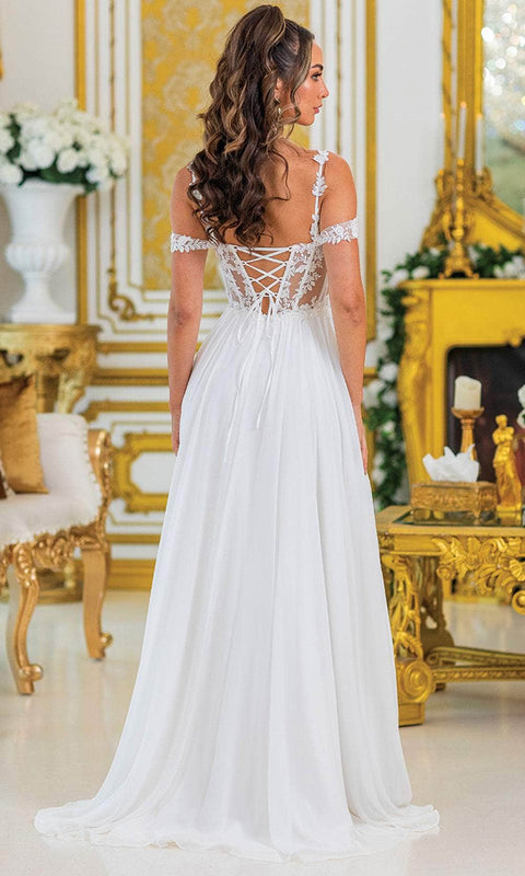 Dancing Queen 4506 - Lace Applique Long A-line Dress