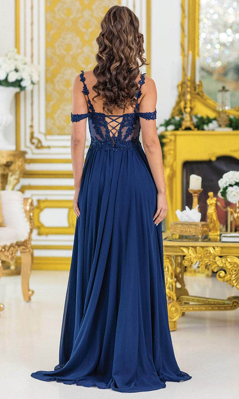 Dancing Queen 4506 - Lace Applique Long A-line Dress