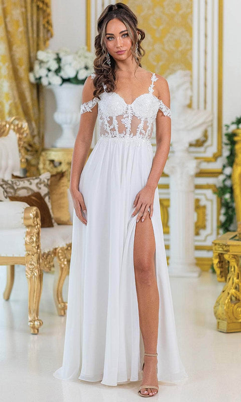Dancing Queen 4506 - Lace Applique Long A-line Dress