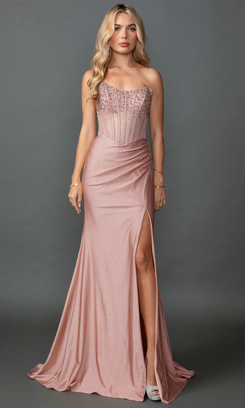 Dancing Queen 4573 Crystal Embellished Scoop Neck Prom & Evening Gown