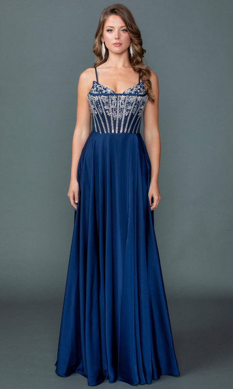 Dancing Queen 4589 Sweetheart Beaded Top A-Line Prom & Evening Gown