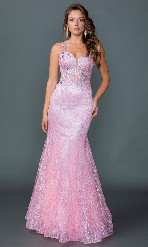 Dancing Queen 4609 Glitter Embroidered Sweetheart Prom & Evening Gown