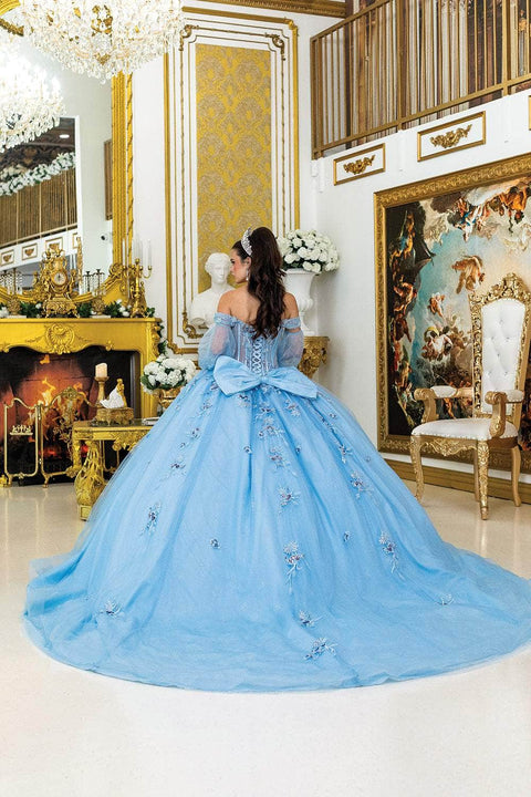 Dancing Queen 5005 - Puff Sleeve Embellished Sweetheart Ballgown